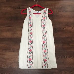 White rose floral dress